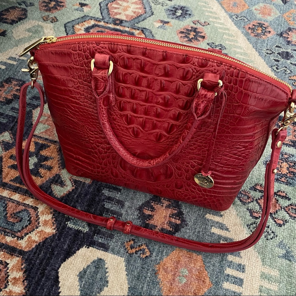 New Brahmin Duxbury Satchel in Raspberry Melbourne